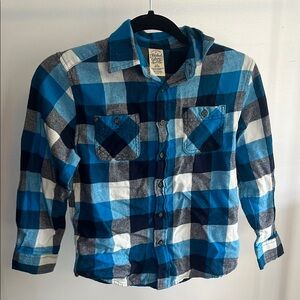 Faded Glory Blue and White Button Down Shirt